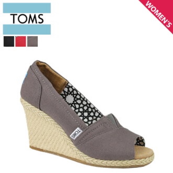 Toms tan wedged peeptoe shoes - Picture 5 of 6